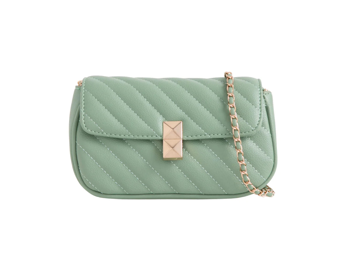 Quilted detail crossbody bag - Sage green