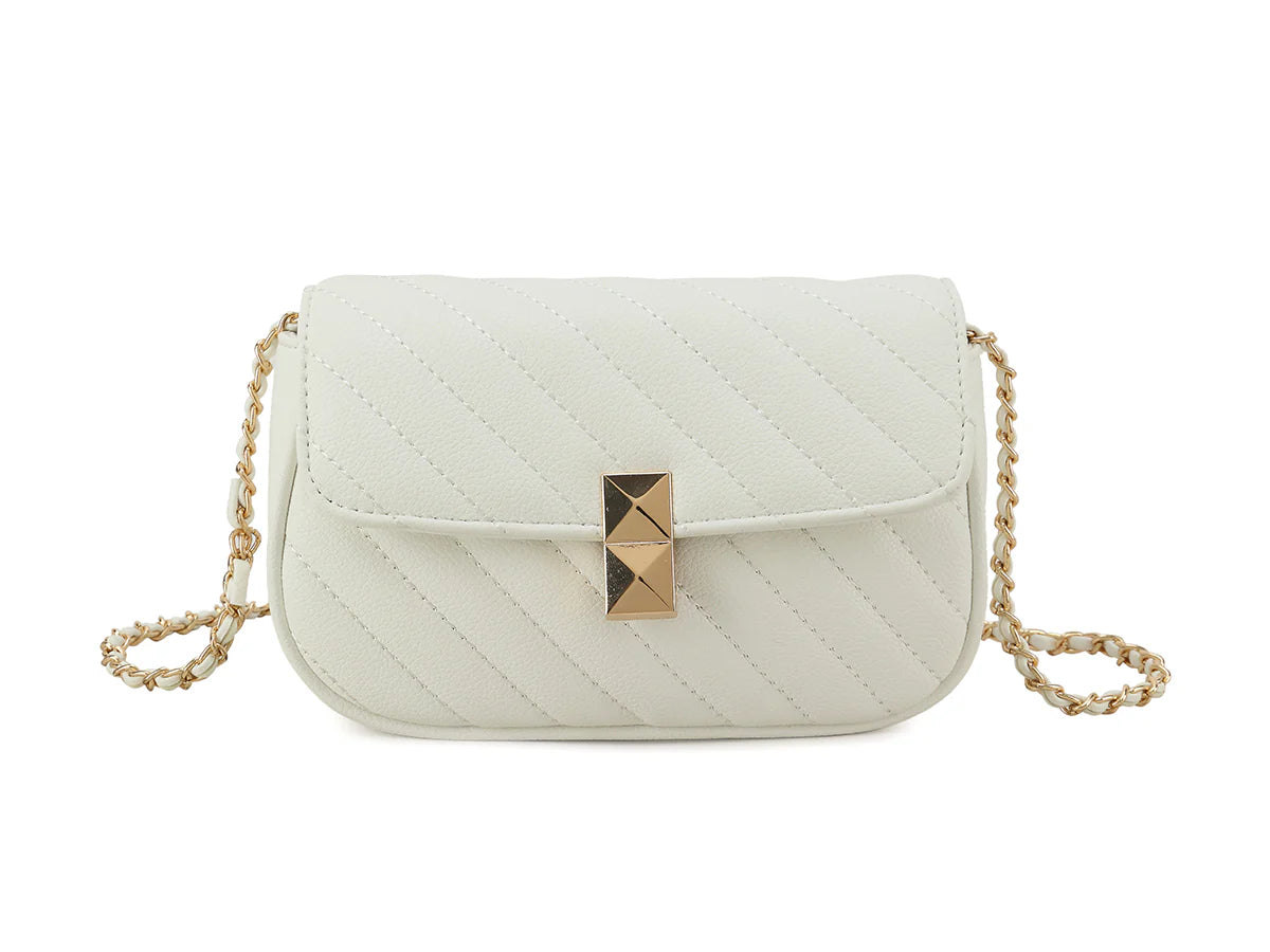 Quilted detail crossbody bag - White
