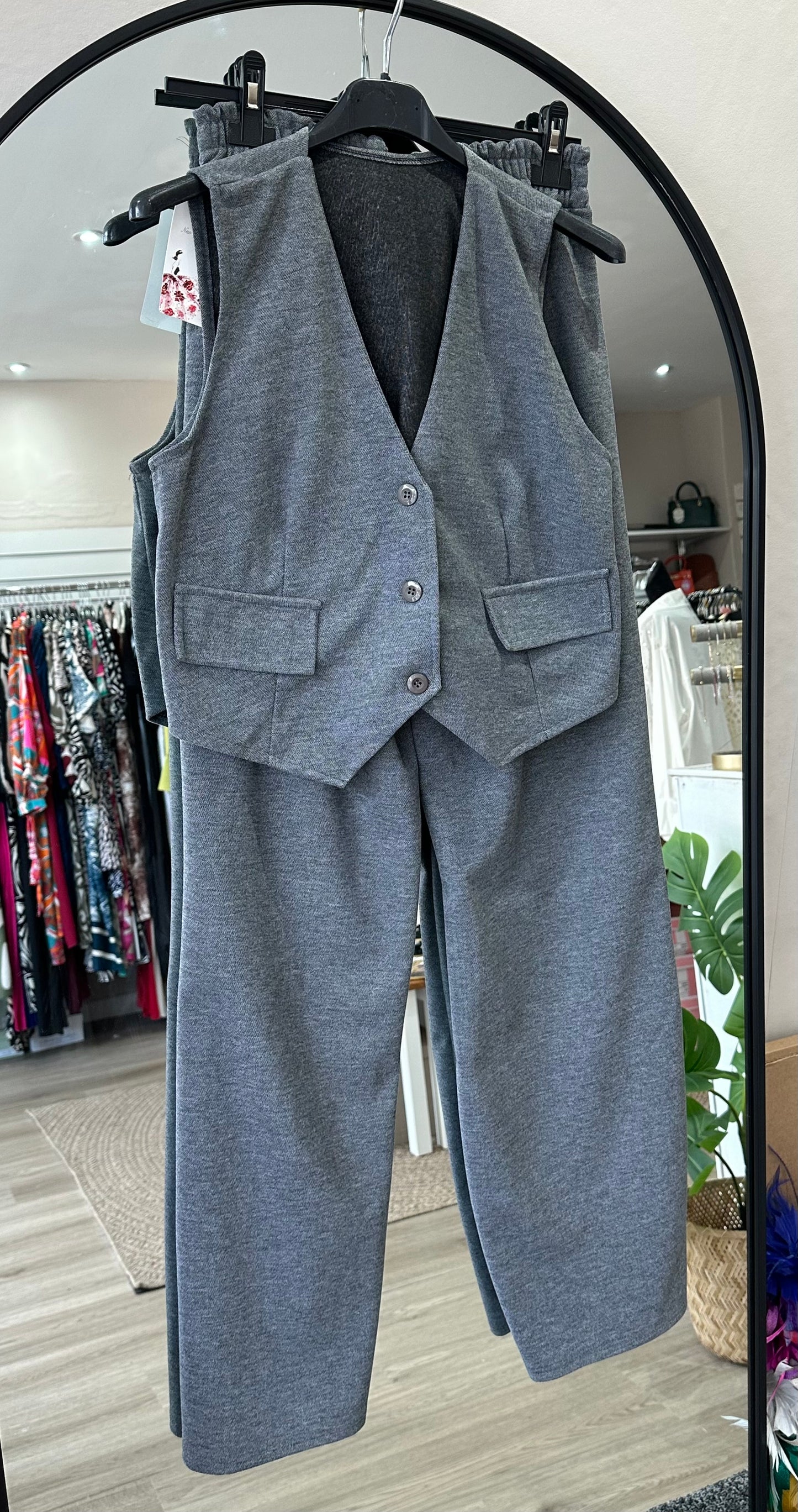 Grey waistcoat & trouser co ord