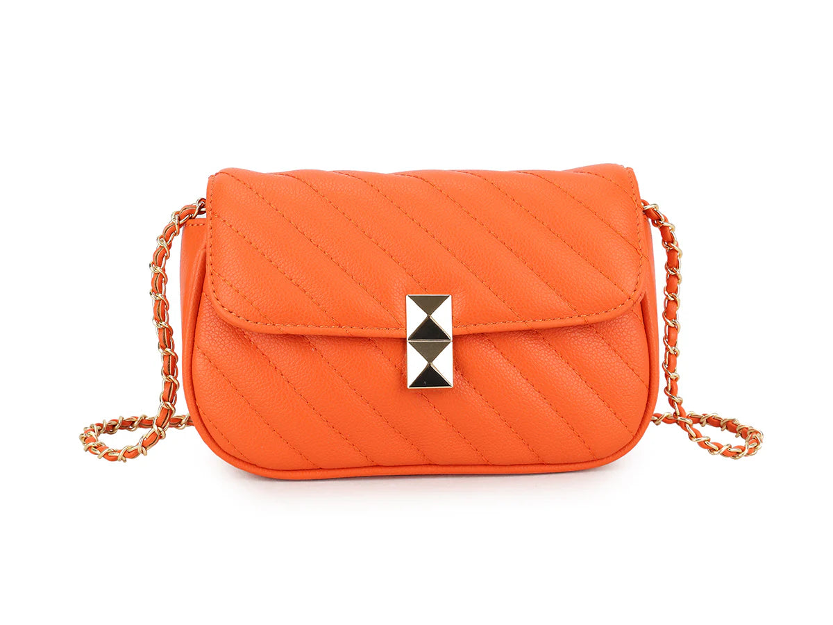 Quilted detail crossbody bag - Orange