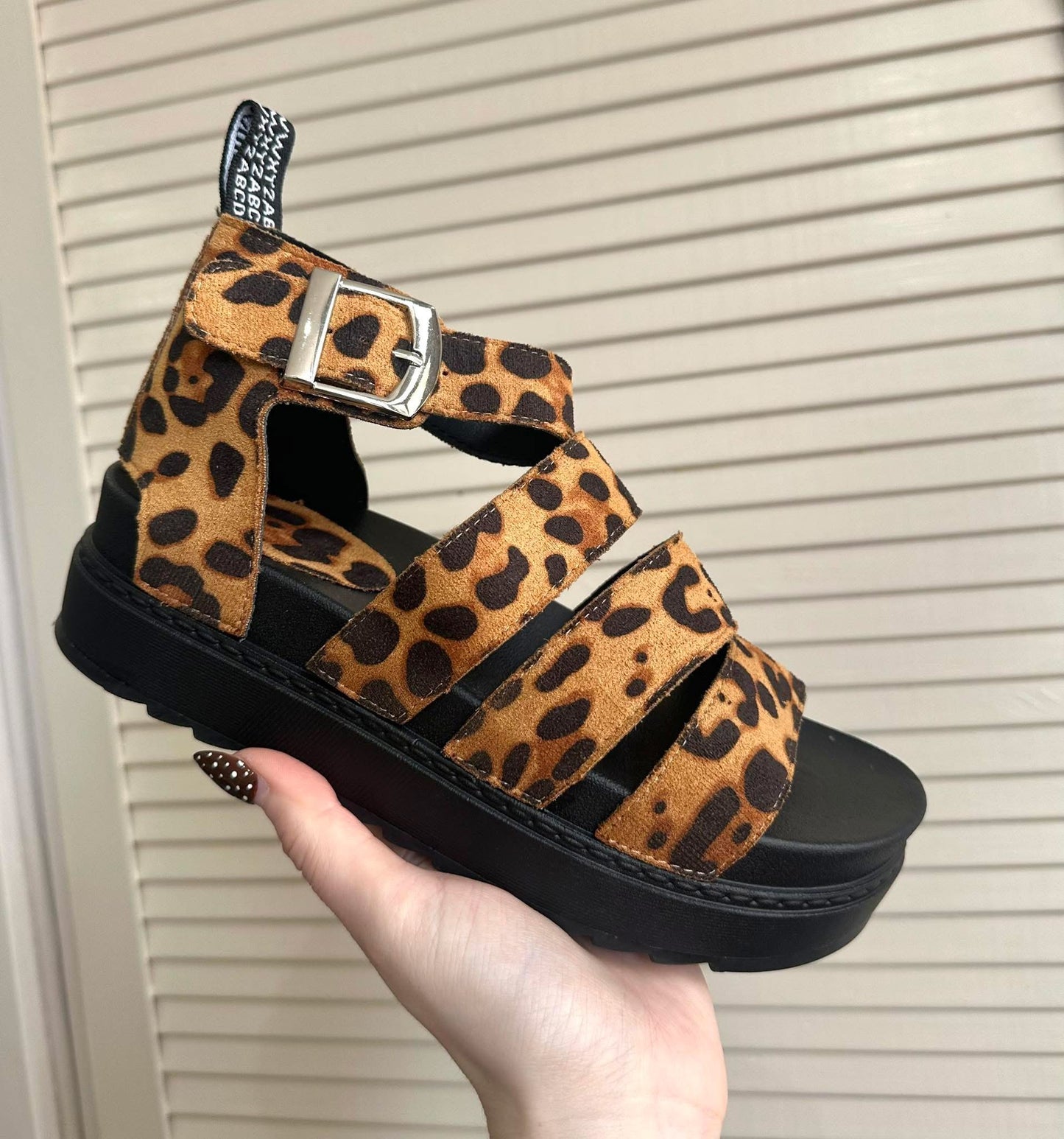 Leopard print chunky sandals