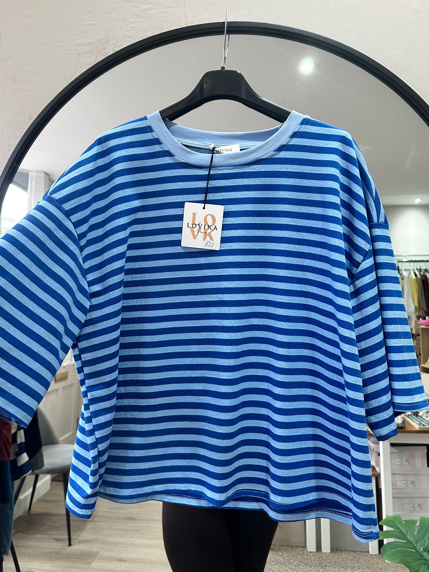Blue stripe oversized T-shirt