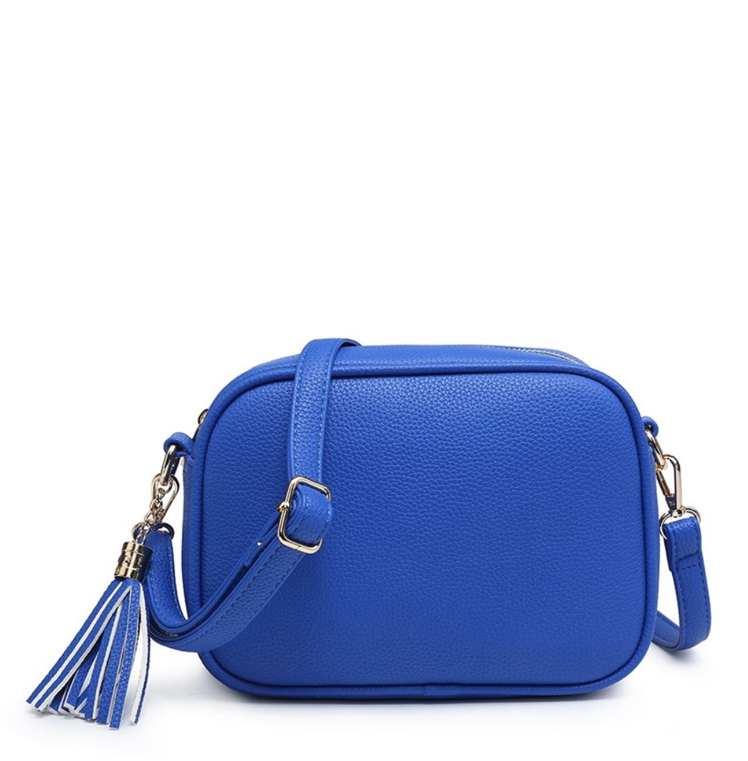 Tassel detail crossbody bag - royal blue