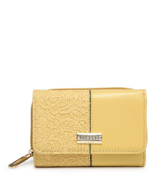 Yellow lace detail purse