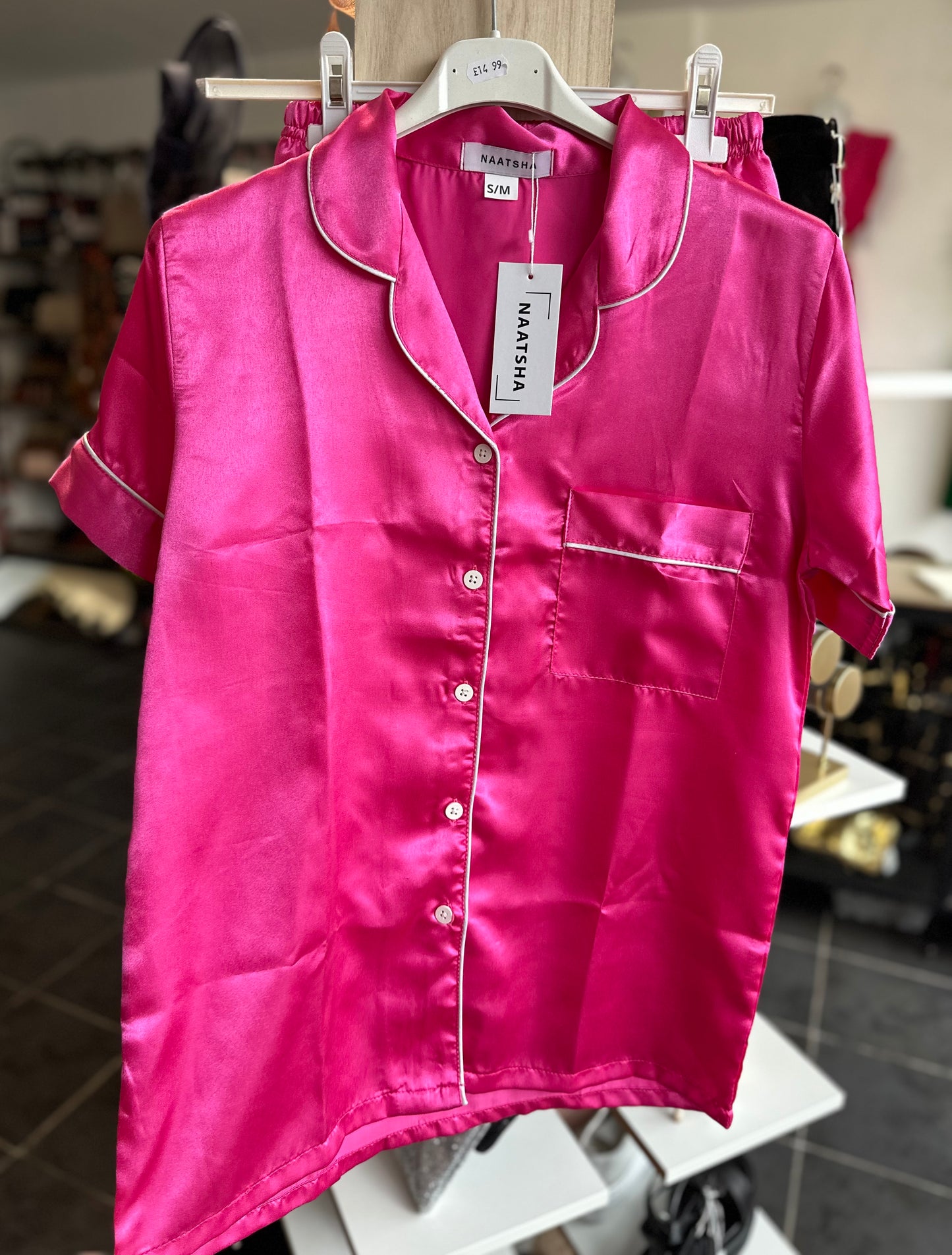 Pink satin PJ sets