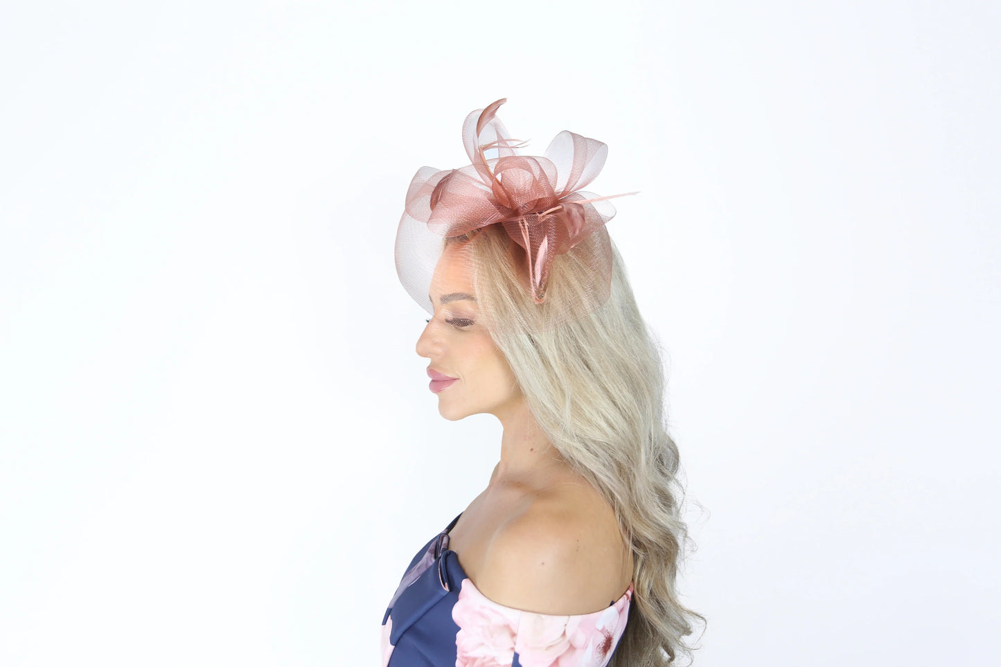 Mocha clip in fascinator - F0024