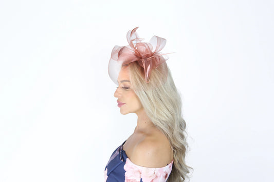 Mocha clip in fascinator - F0024