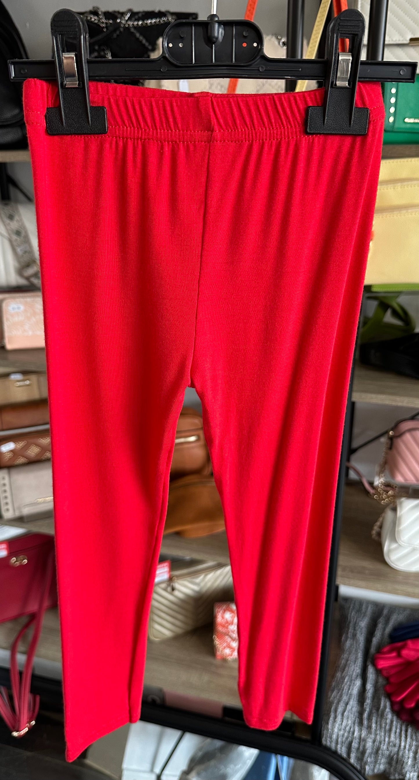 Girls red leggings