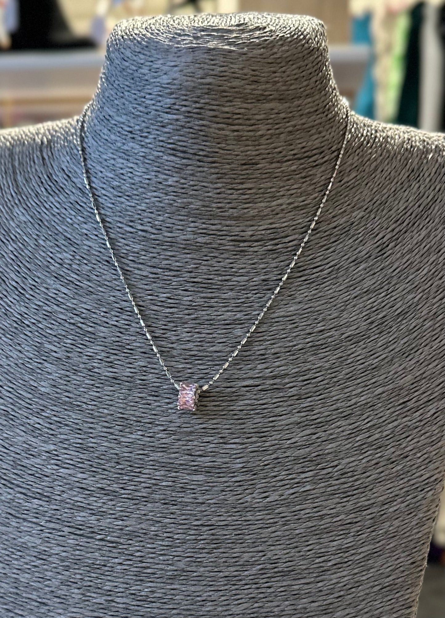 Pink charm detail necklace