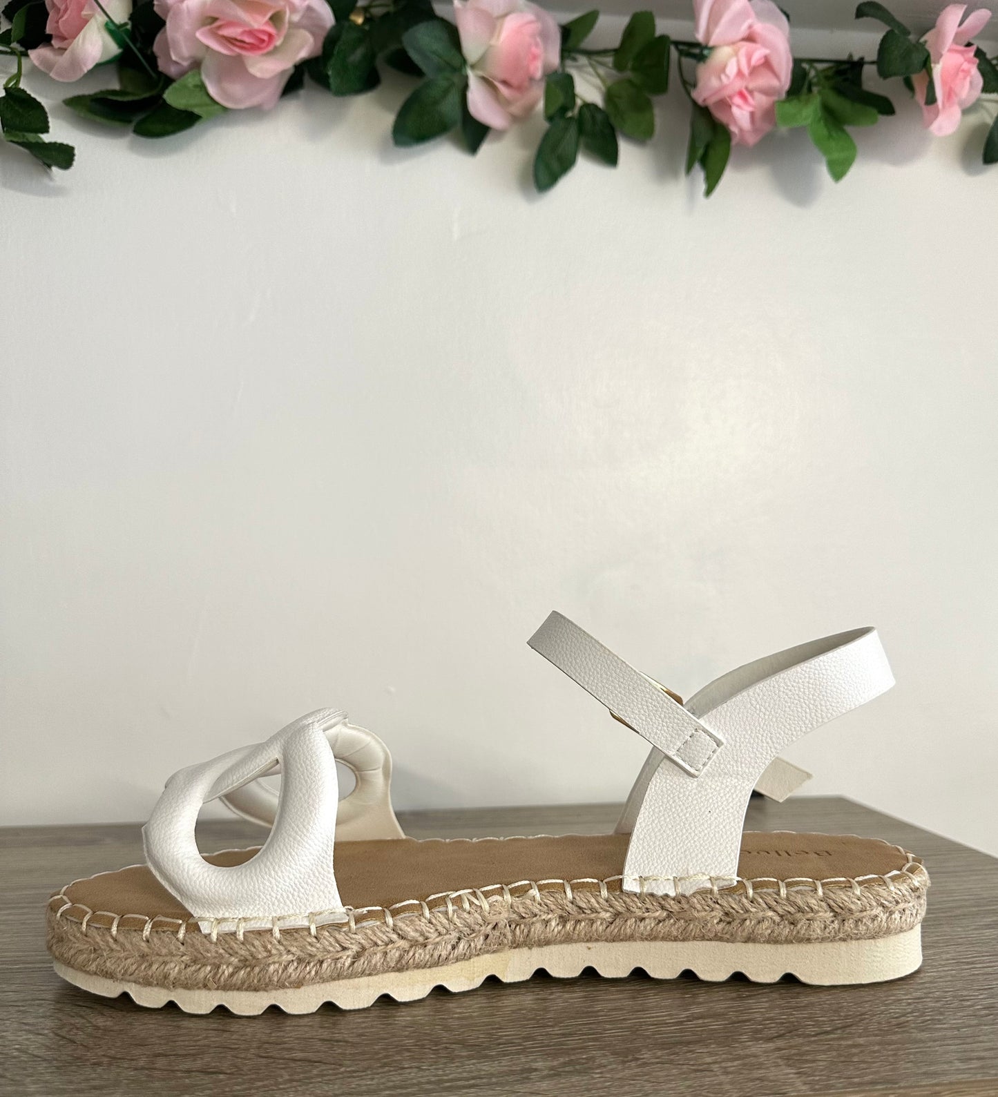 White interlock detail espadrille sandals