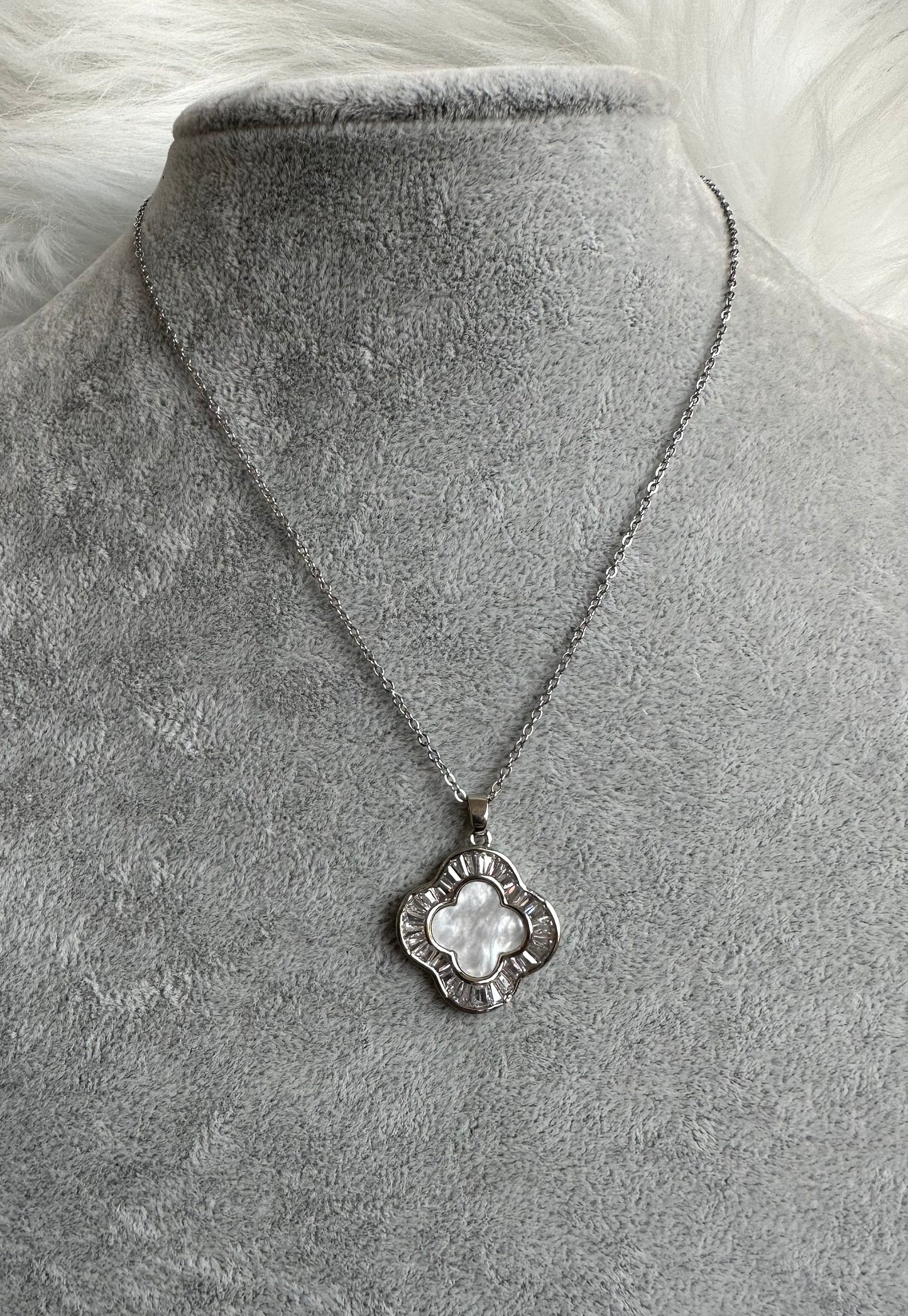 Silver flower necklace