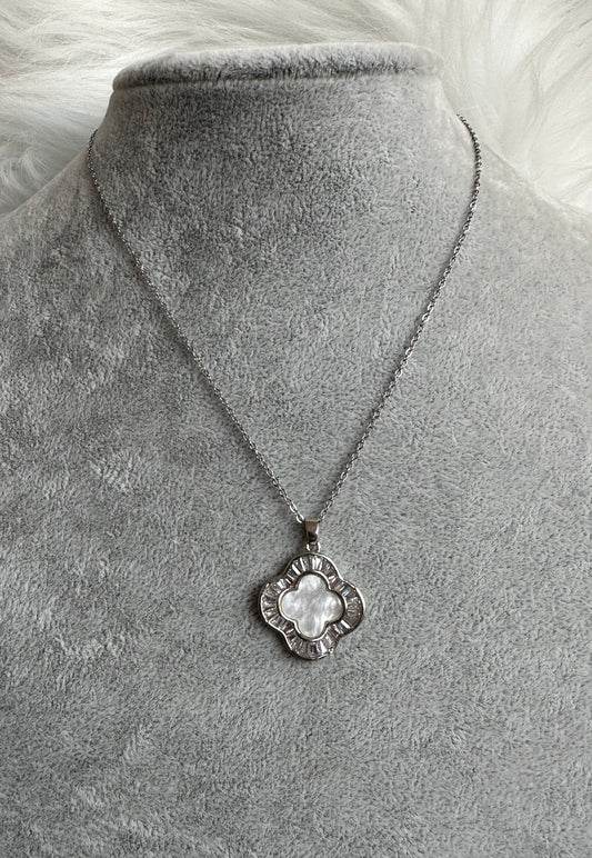 Silver flower necklace