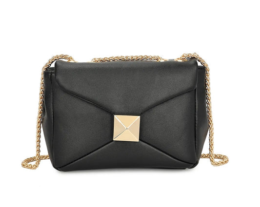 Black & gold detail shoulder bag