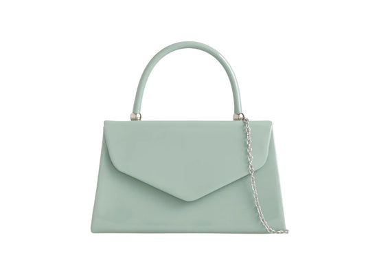 Glossy top handle bag - Sage green