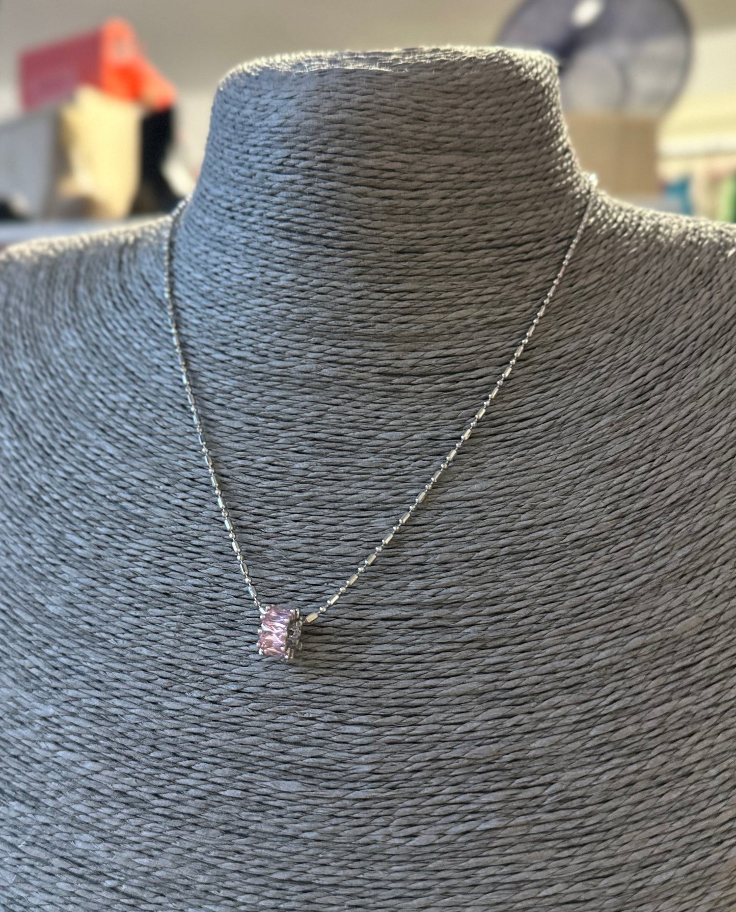 Pink charm detail necklace