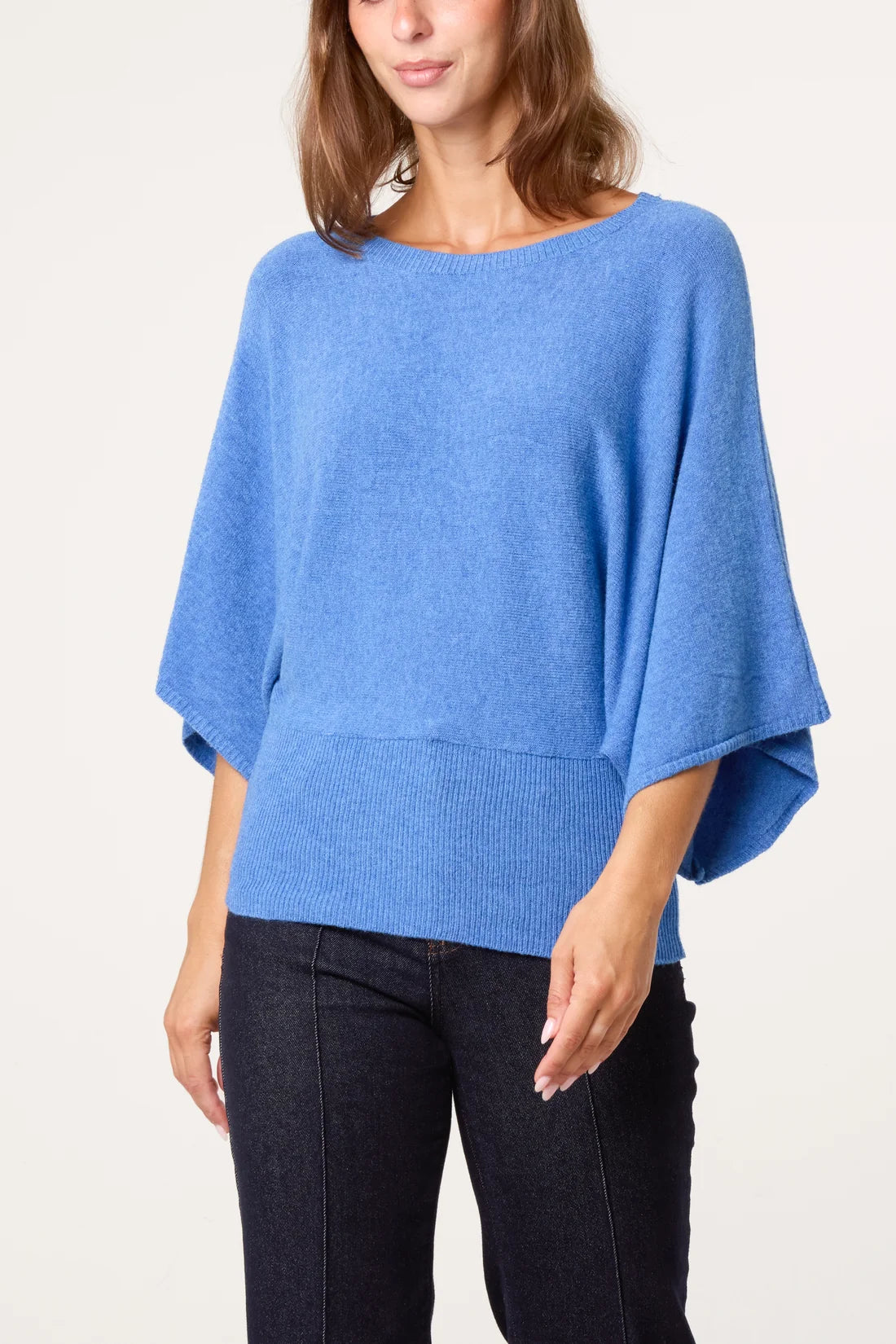 Soft knit batwing jumper - Blue