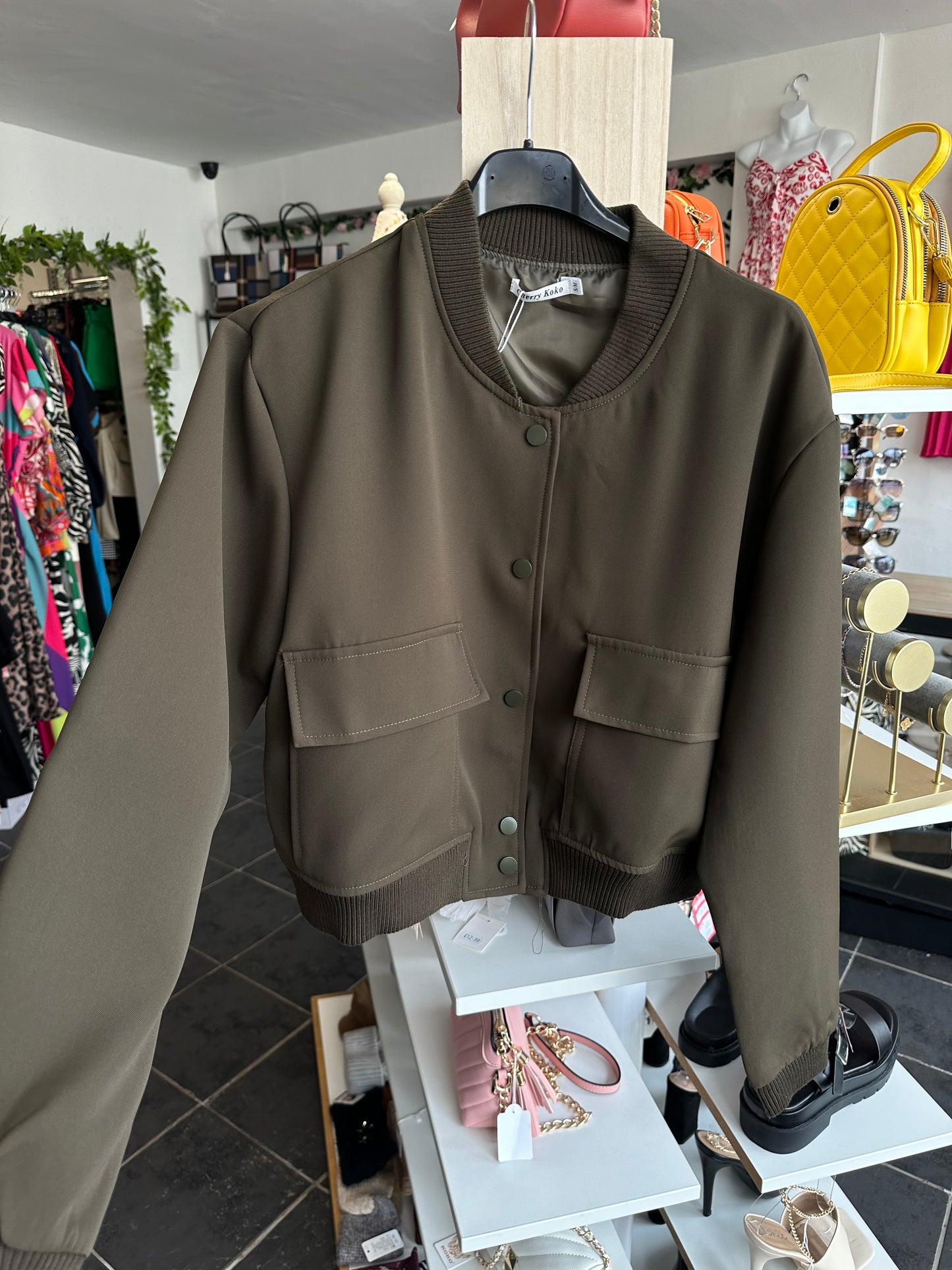 Brown bomber jacket