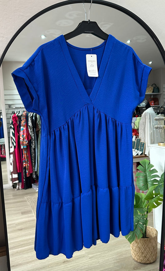 V neck swing dress - Royal blue