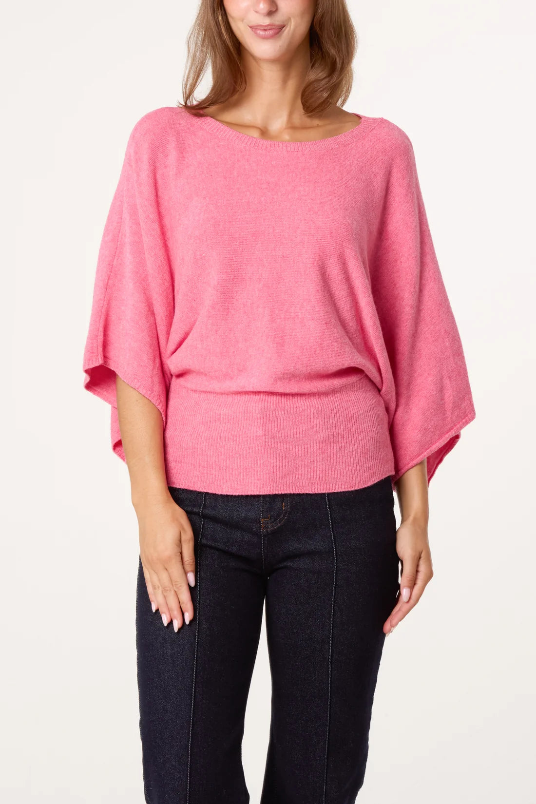 Soft knit batwing jumper - Pink