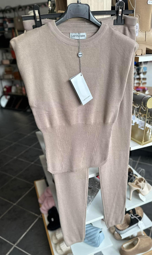 Padded top & leggings co ord - Beige