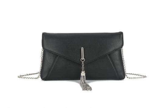 Tassel detail clutch bag - Black