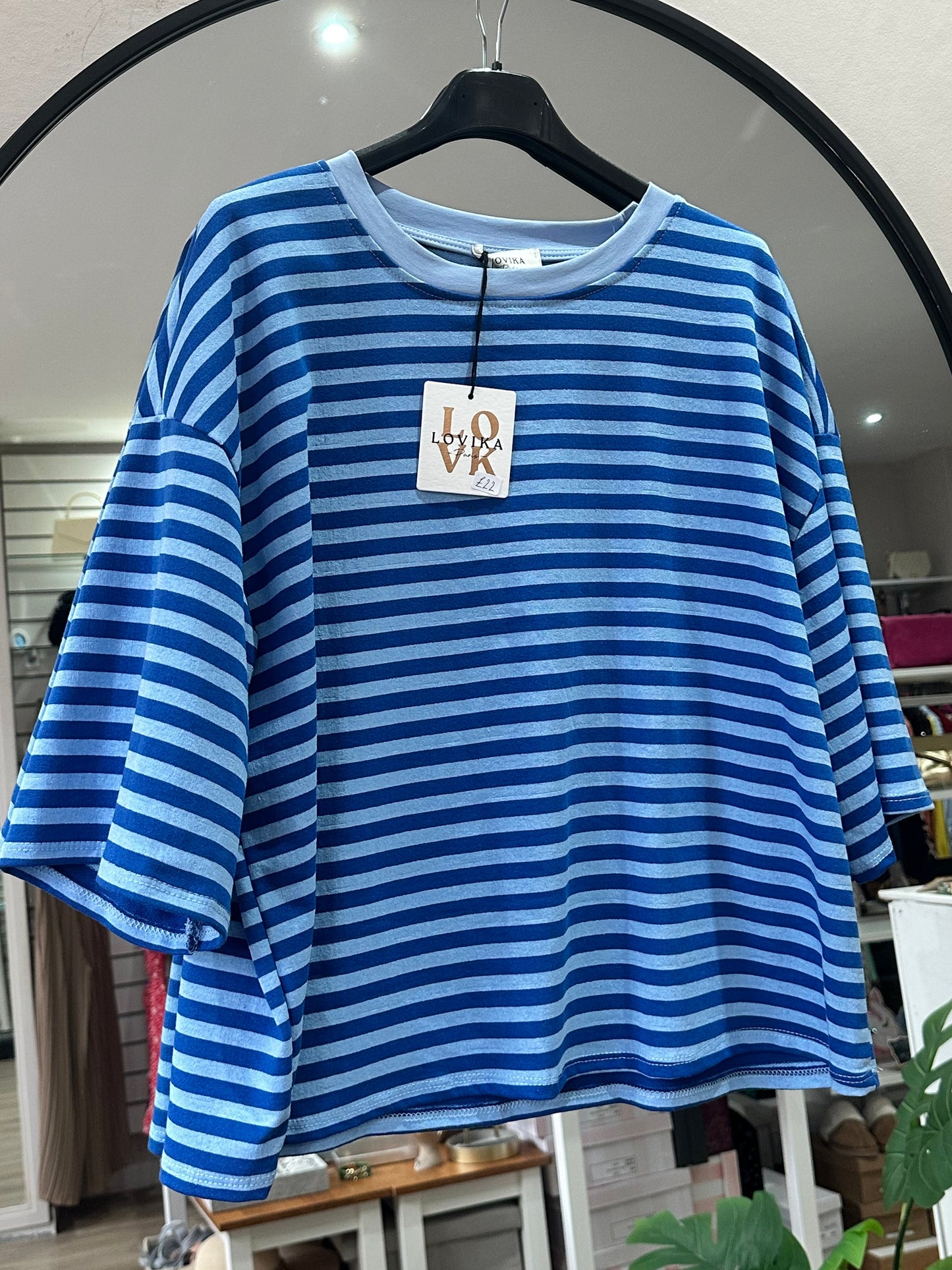 Blue stripe oversized T-shirt