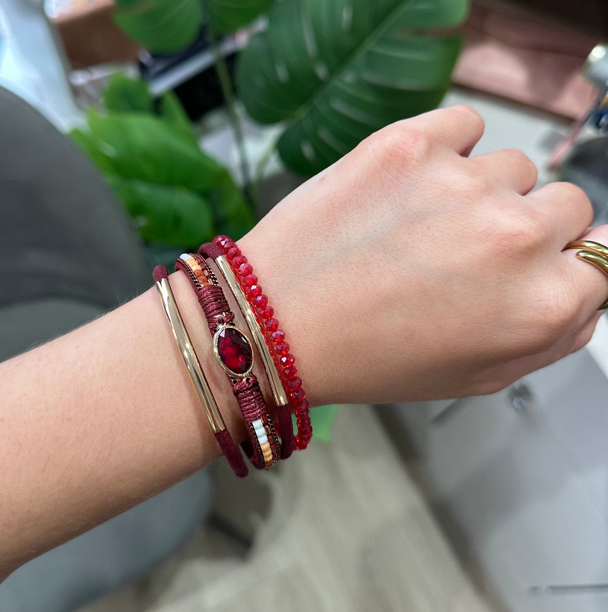 Red multi strand magnetic bracelet