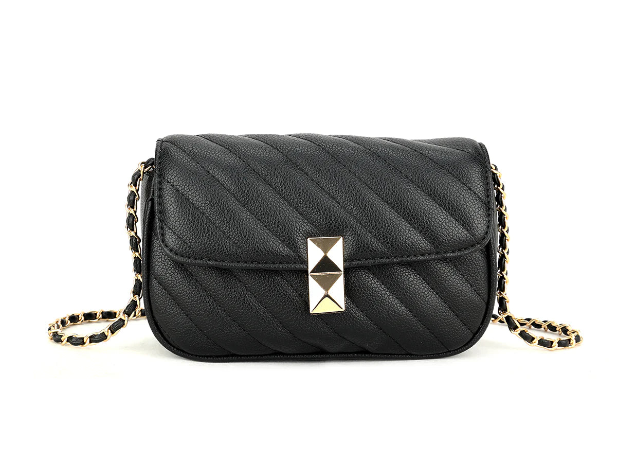 Quilted detail crossbody bag - Black