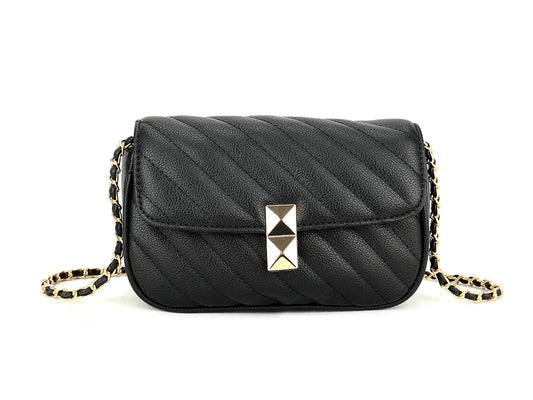 Quilted detail crossbody bag - Black