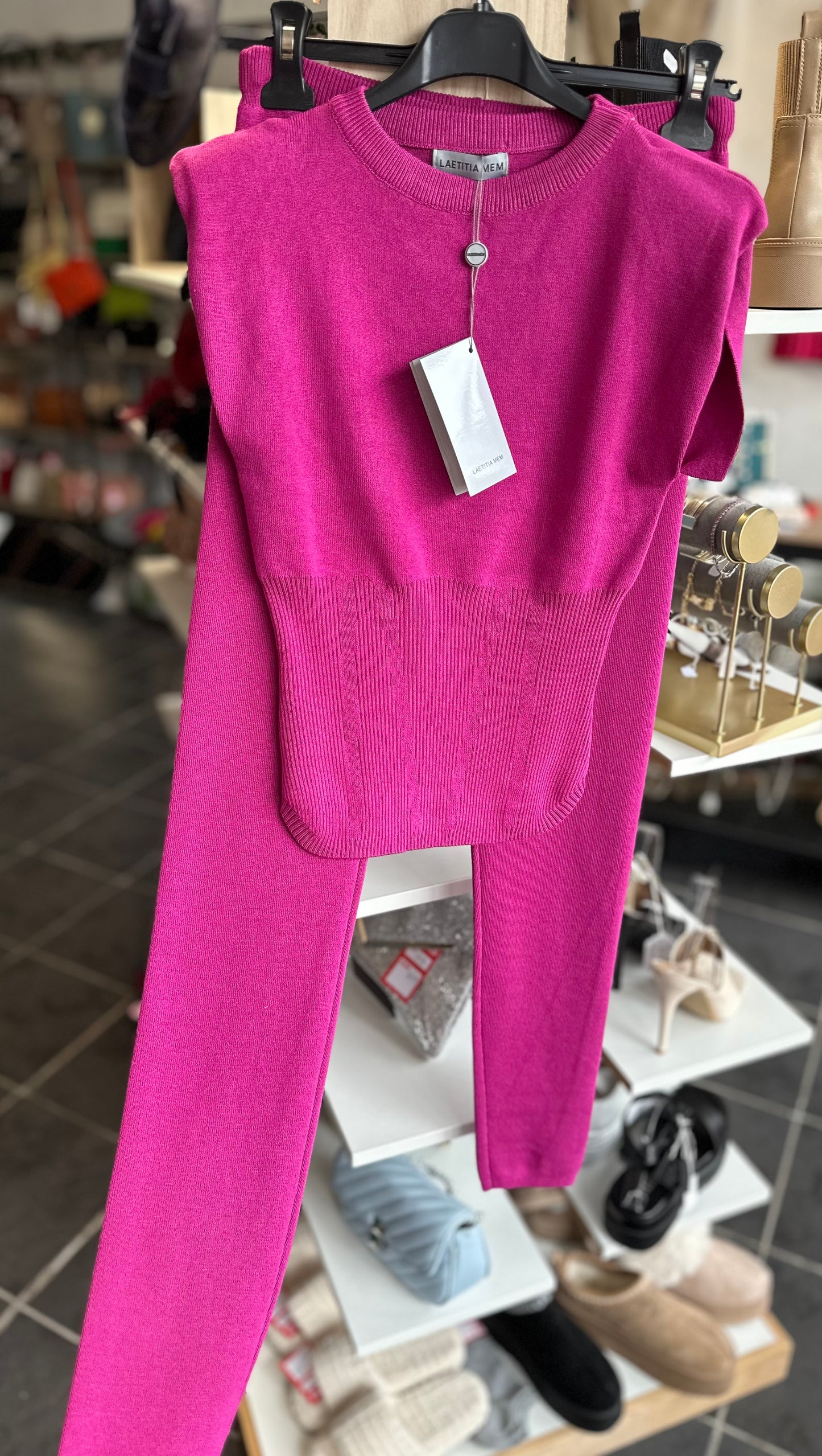 Padded top & leggings co ord - Cerise