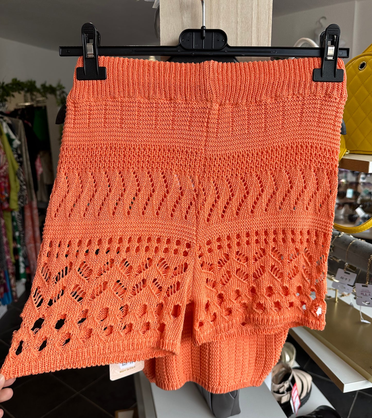 Orange crochet shorts & crop top set