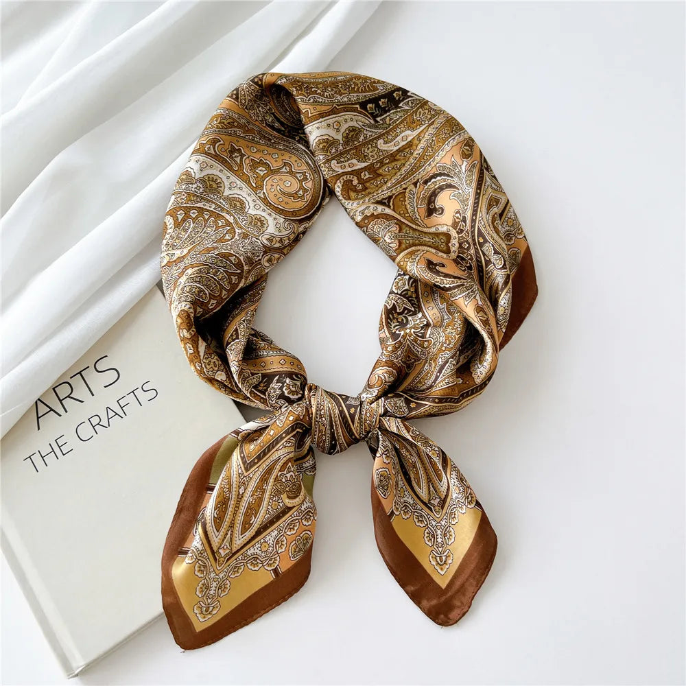 Brown printed scarf