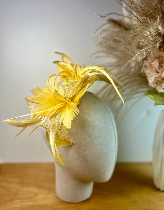Mustard clip in Fascinator - F0010A