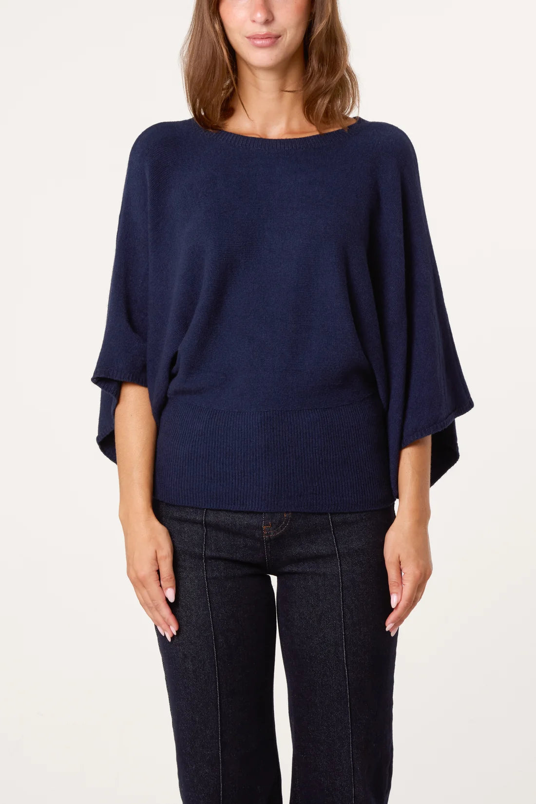 Soft knit batwing jumper - Navy