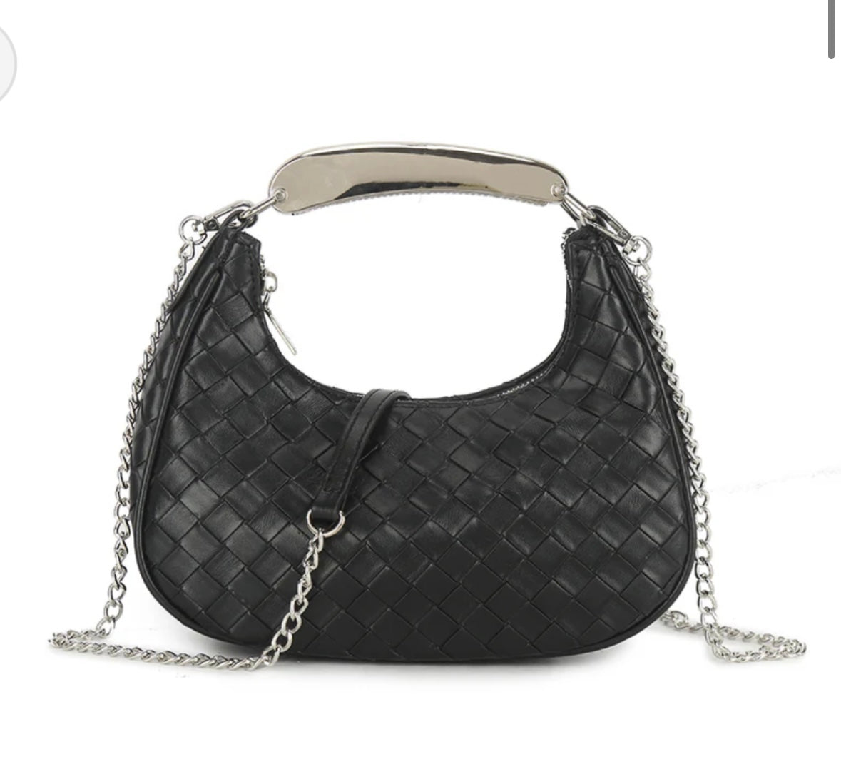 Textured top handle crossbody bag - Black