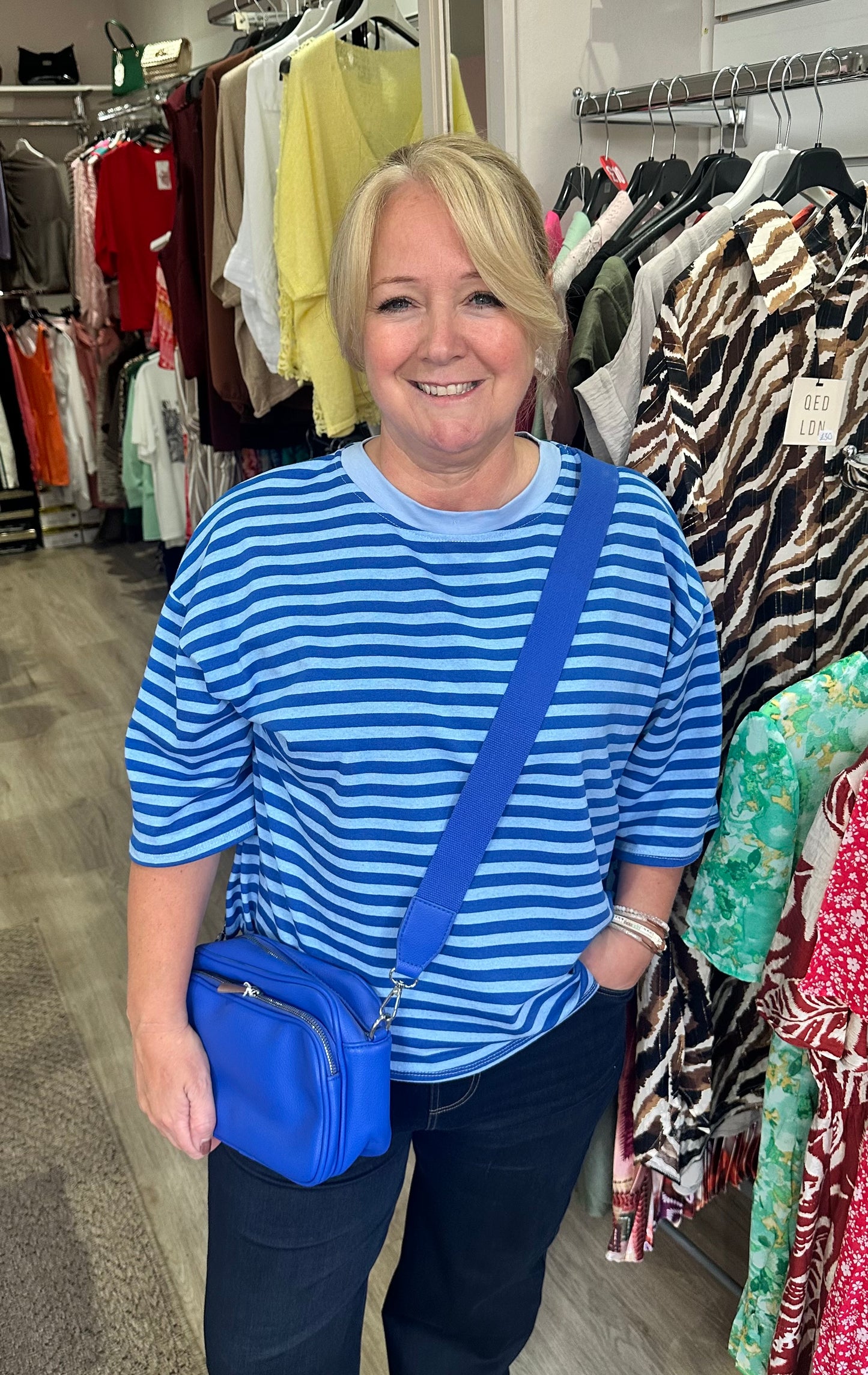 Blue stripe oversized T-shirt