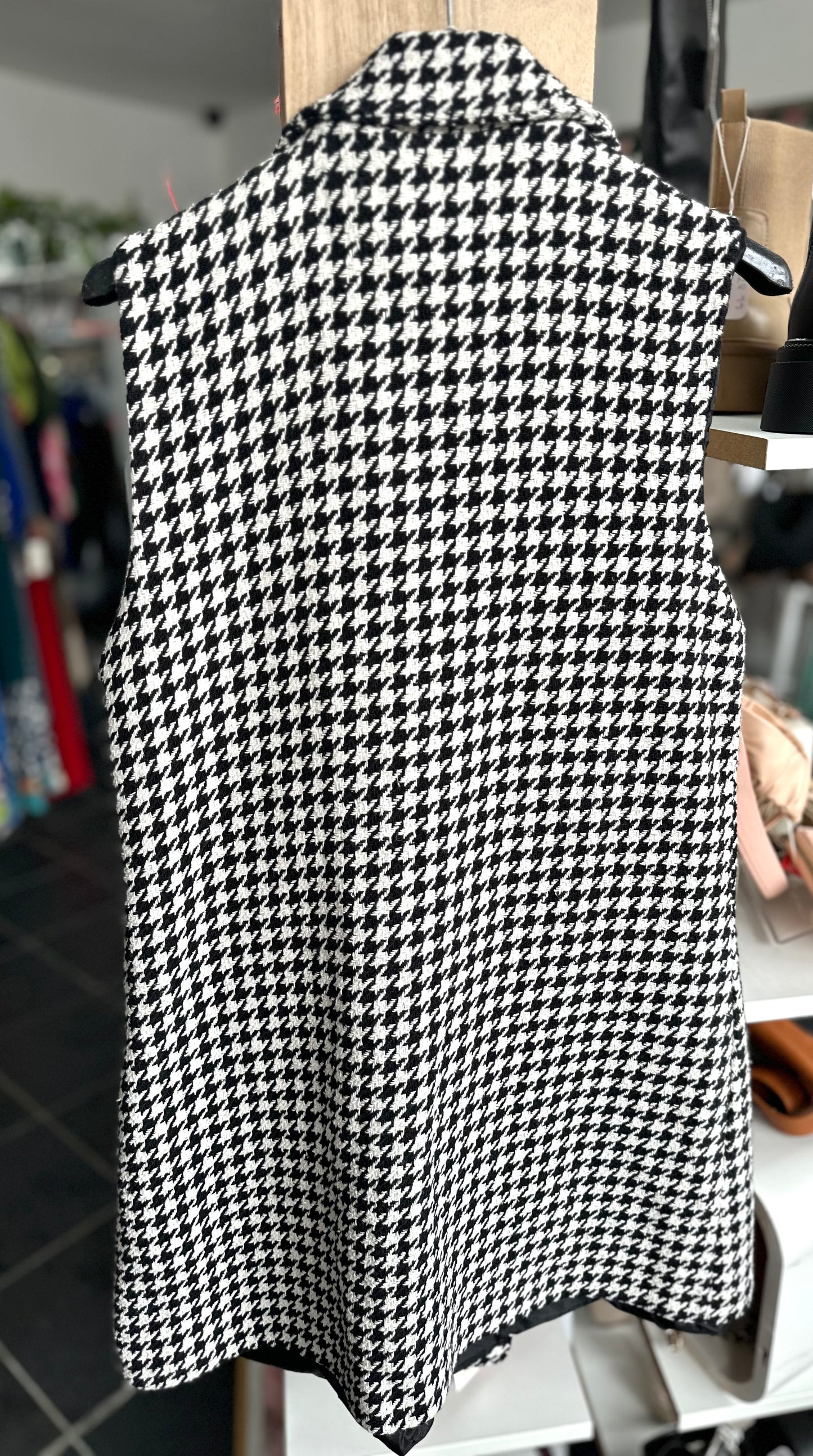 Black & white houndstooth waistcoat