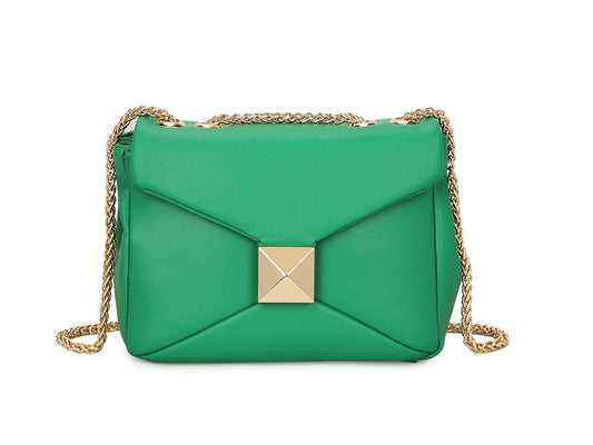Gold detail shoulder bag - Green