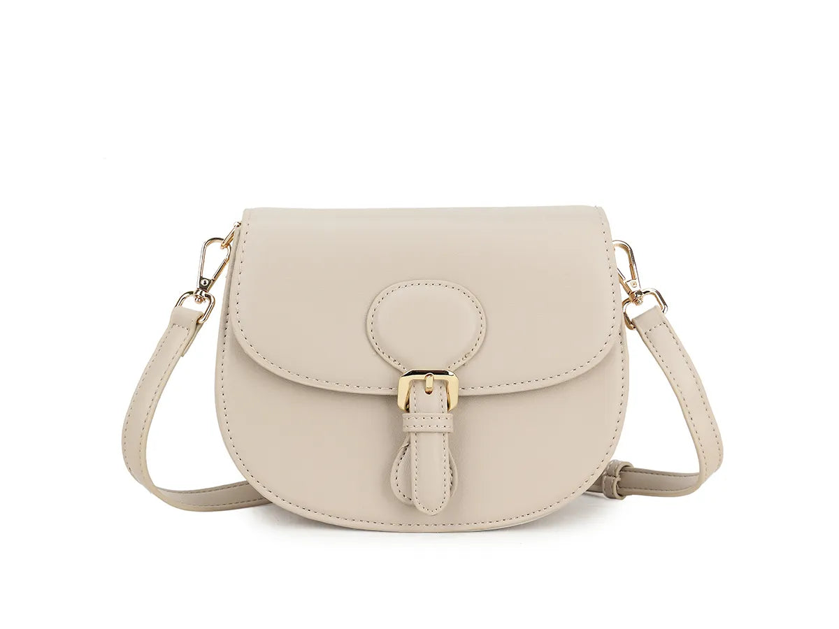 Beige saddle crossbody bag