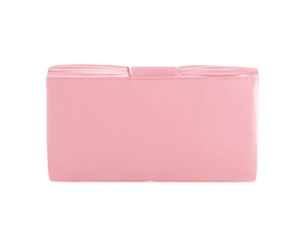 Pink satin clutch bag