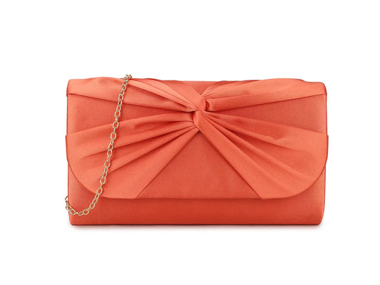 Coral twist effect clutch bag