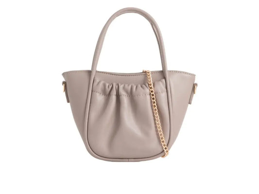 Taupe top handle crossbody bag