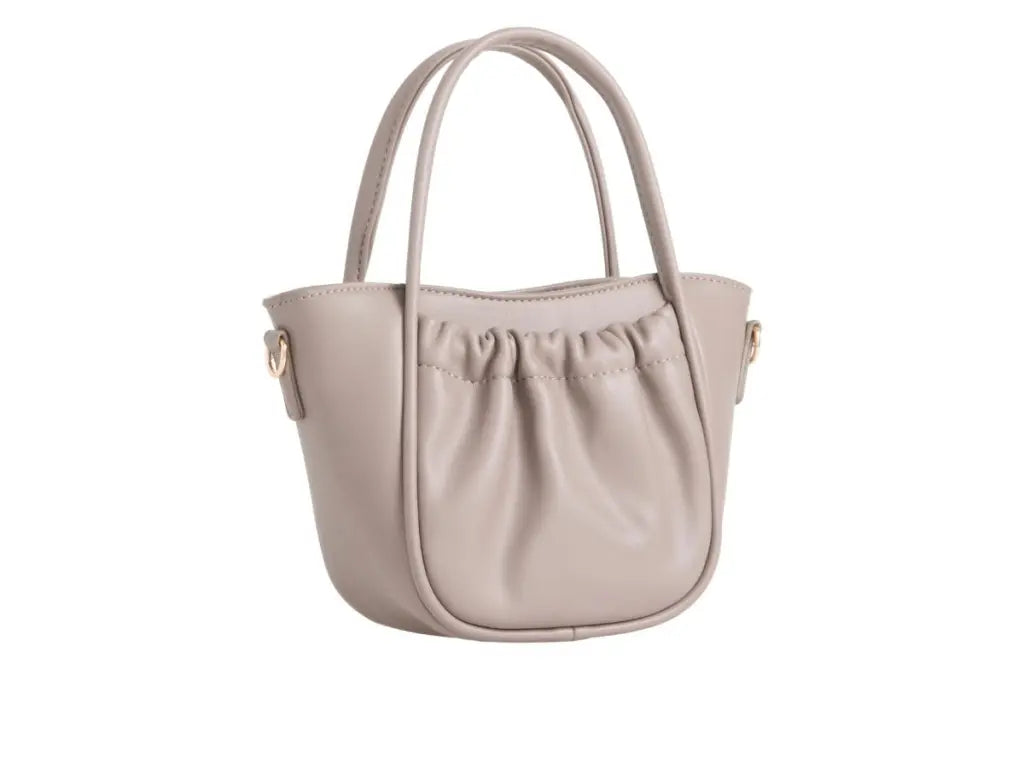 Taupe top handle crossbody bag