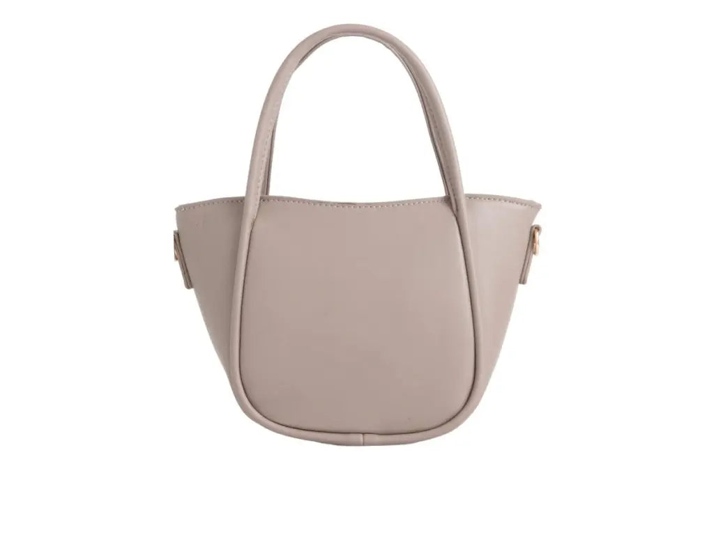 Taupe top handle crossbody bag