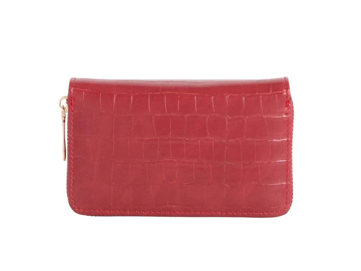 Red Croc print purse