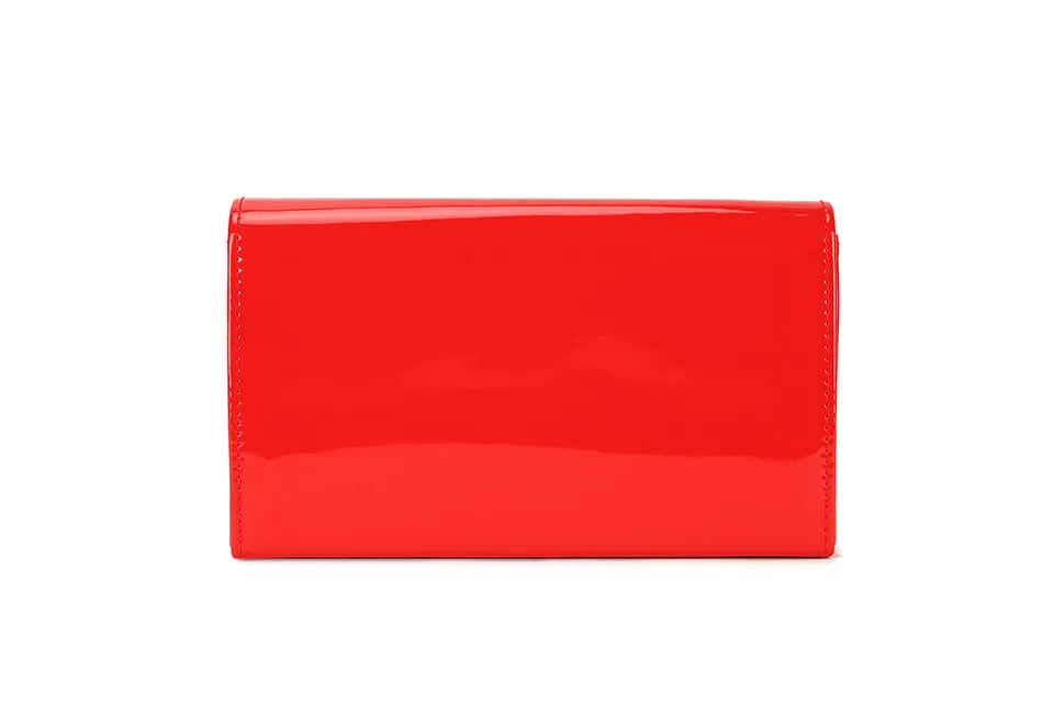 Glossy red clutch / crossbody bag