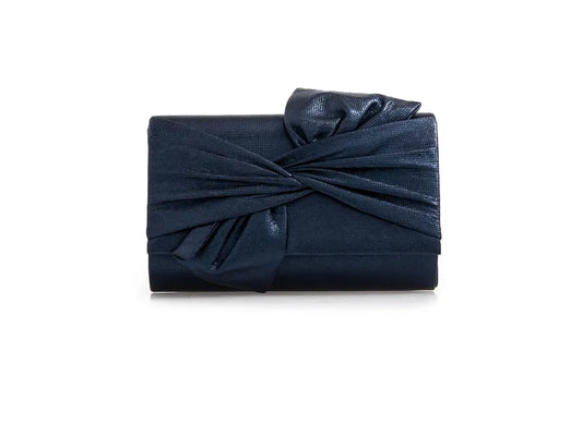 Metallic twist detail clutch bag - Navy