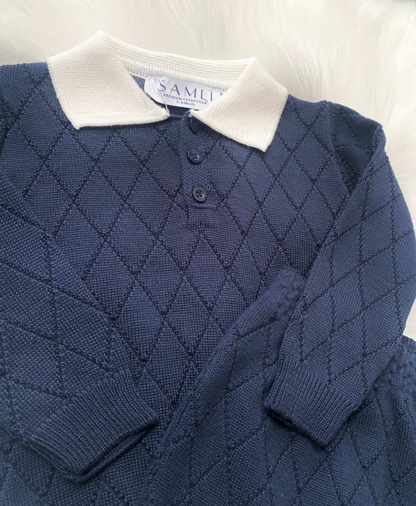 Navy blue knitted jumper & bottoms