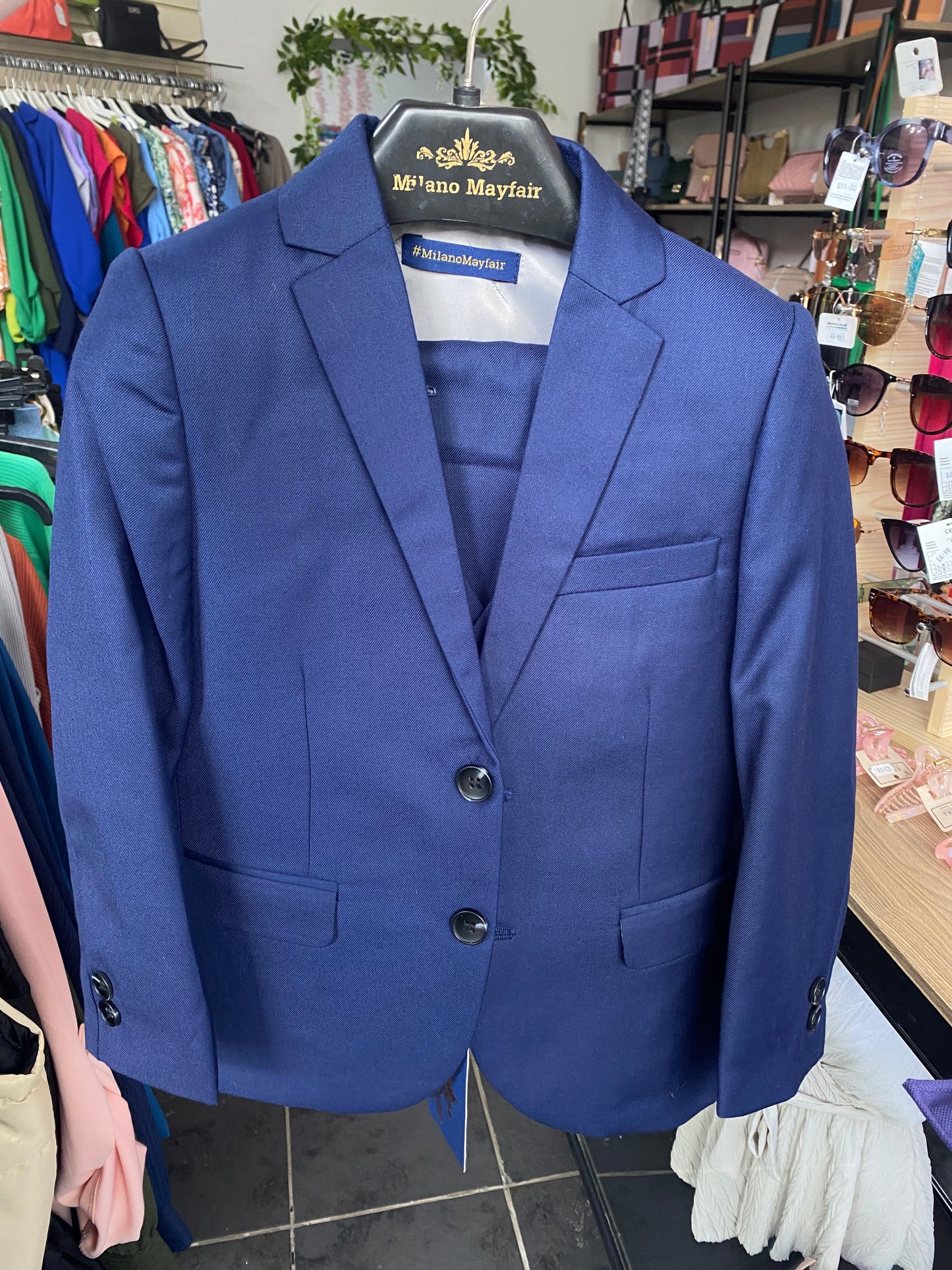 Boys navy Milano Mayfair premium 5 piece suit