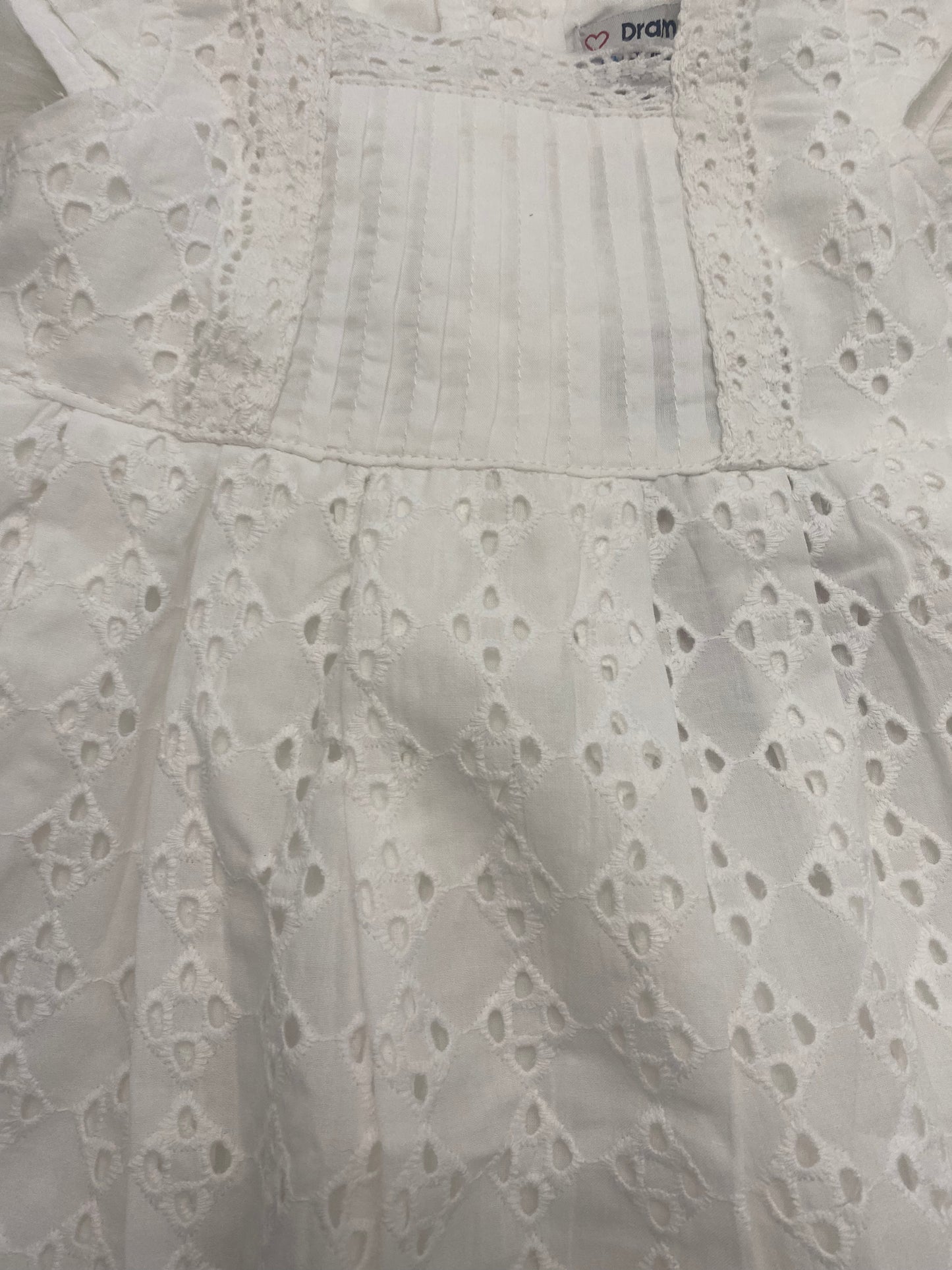 White eyelet embroidered dress